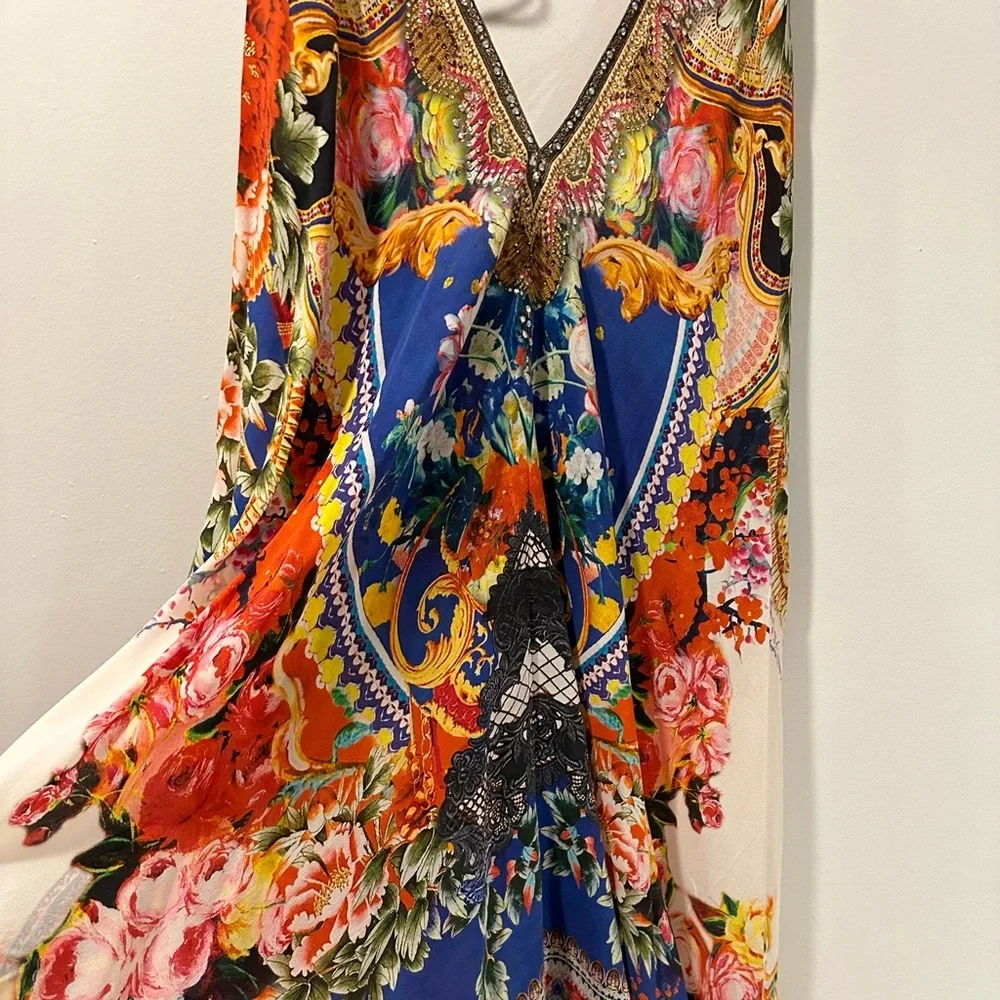 Czarina Women's Floral Resort Silk Dress - Picture 6 of 11